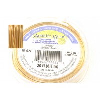 Artistic wire 18 gauge silver plated gold color